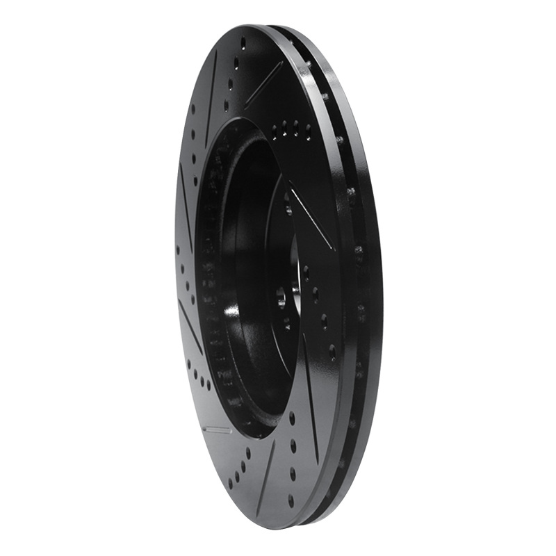 Mercedes-Benz C350E Brake Rotor (1) - Rear Right - R1 Concepts - Drilled & Slotted - Black - `15-`23
